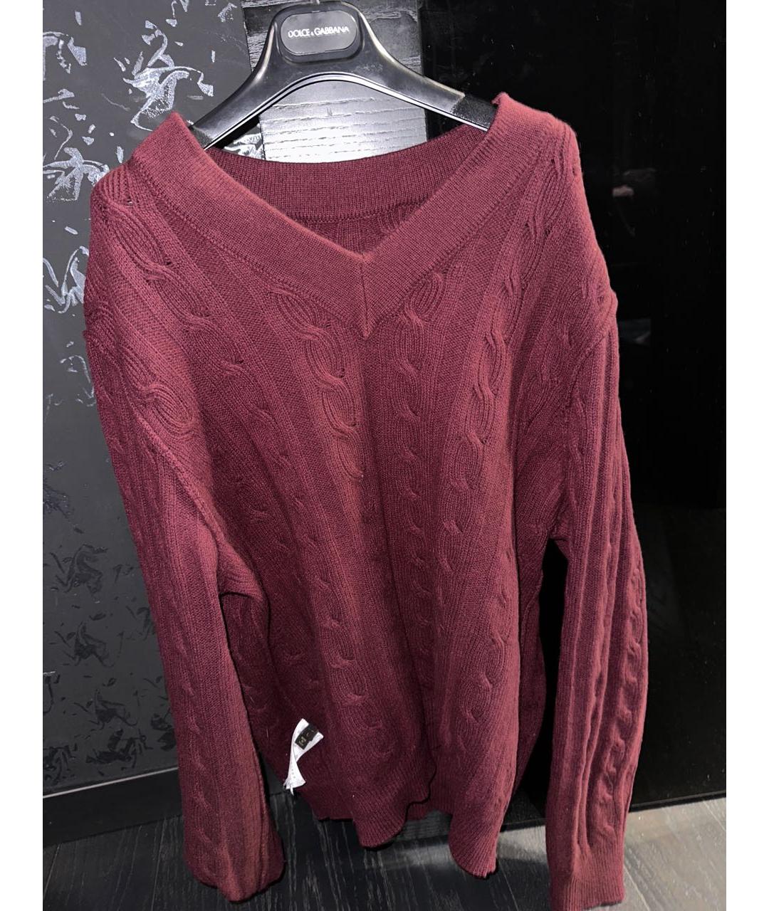 LOUIS VUITTON PRE-OWNED Бордовый шерстяной джемпер / свитер, фото 3
