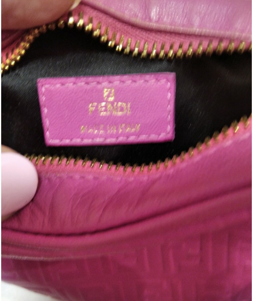 FENDI Розовая кожаная сумка тоут, фото 5