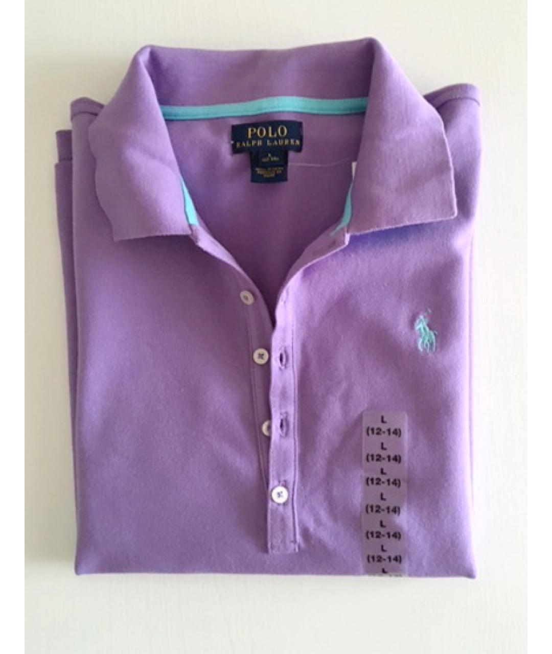 POLO RALPH LAUREN Фиолетовый хлопковый детская футболка / топ, фото 3