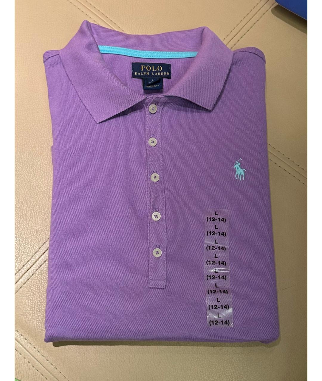 POLO RALPH LAUREN Фиолетовый хлопковый детская футболка / топ, фото 6