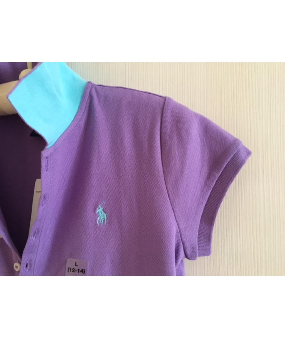 POLO RALPH LAUREN Фиолетовый хлопковый детская футболка / топ, фото 5