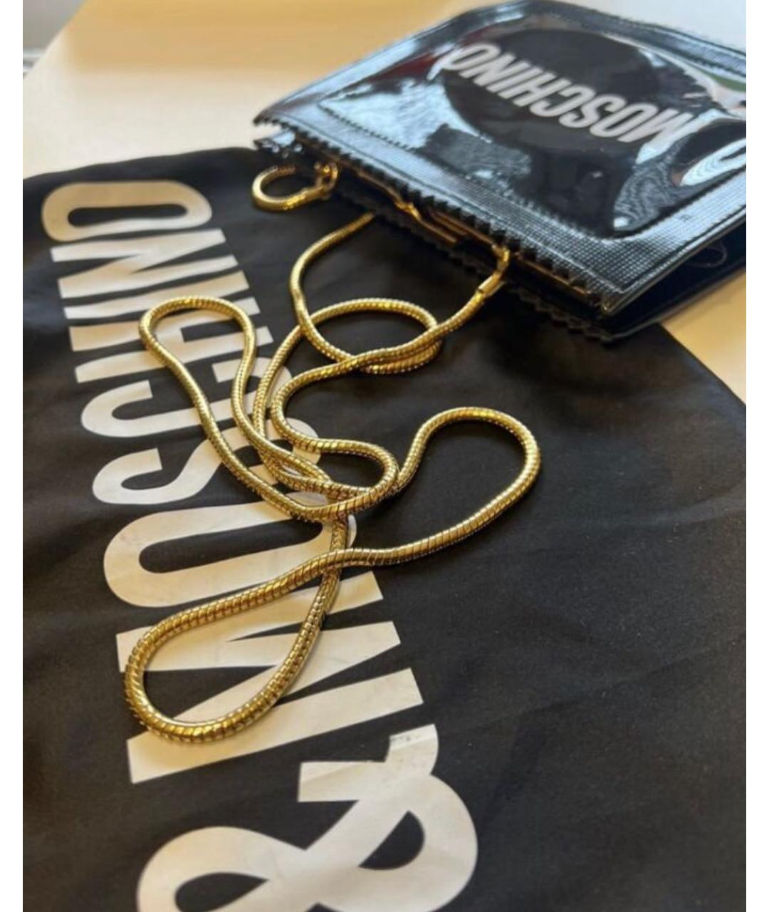 MOSCHINO Черная сумка через плечо из искусственной кожи, фото 5