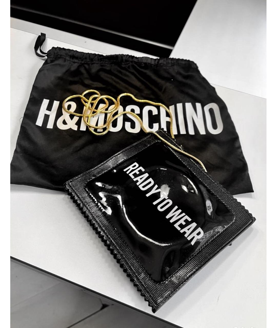 MOSCHINO Черная сумка через плечо из искусственной кожи, фото 4