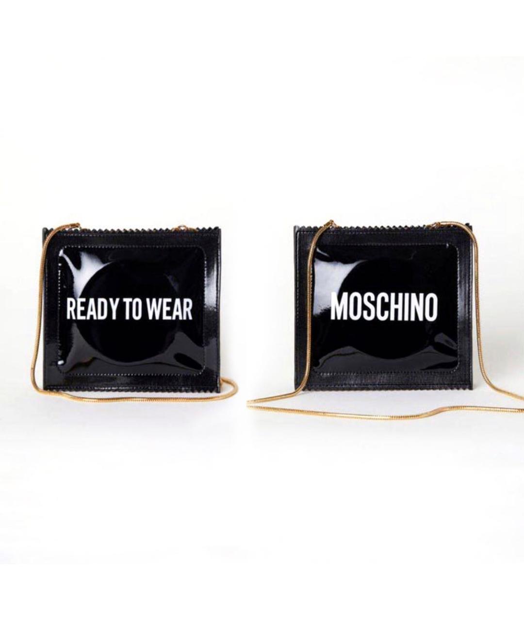 MOSCHINO Черная сумка через плечо из искусственной кожи, фото 2