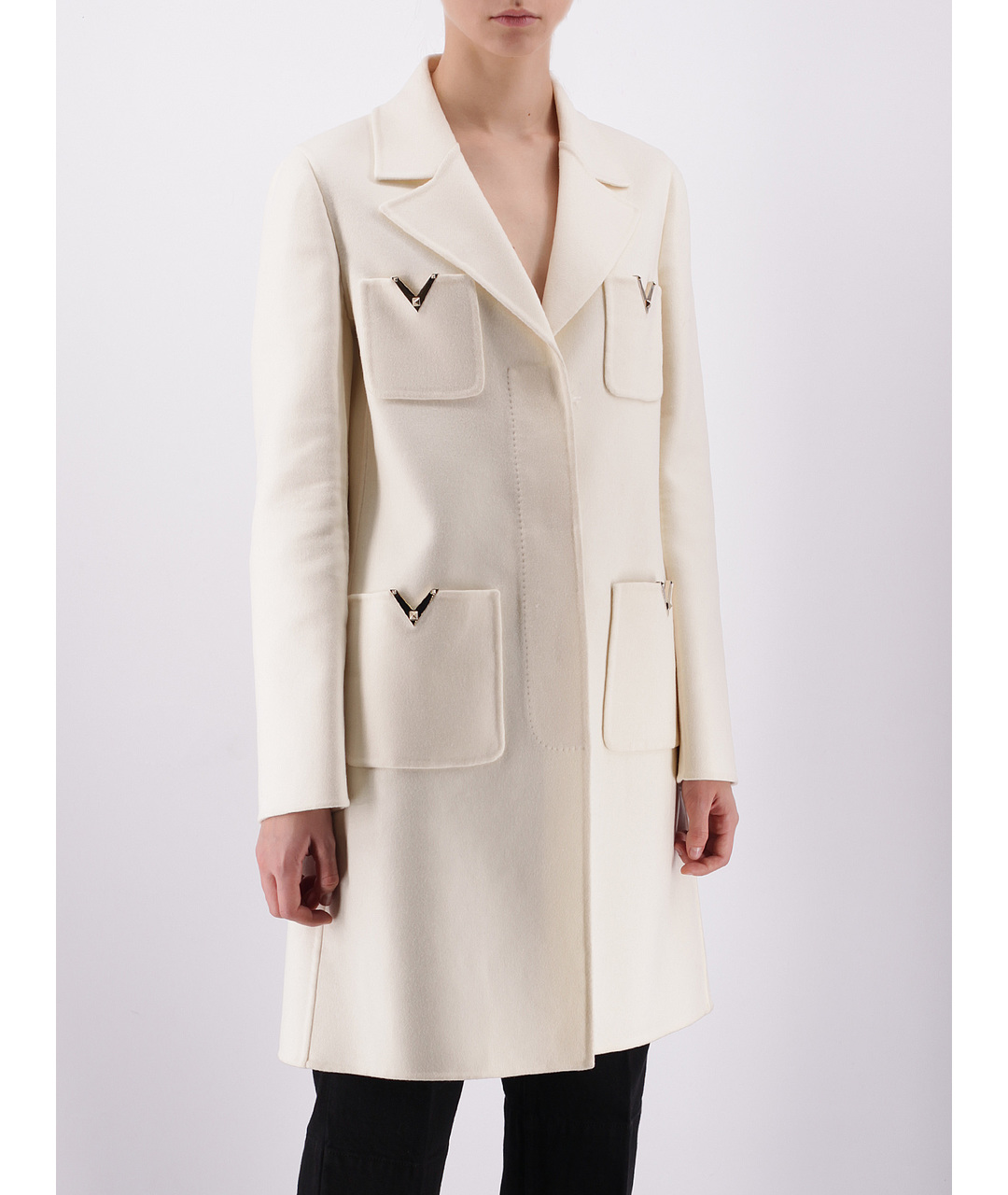 VALENTINO Белое шерстяное пальто, фото 2