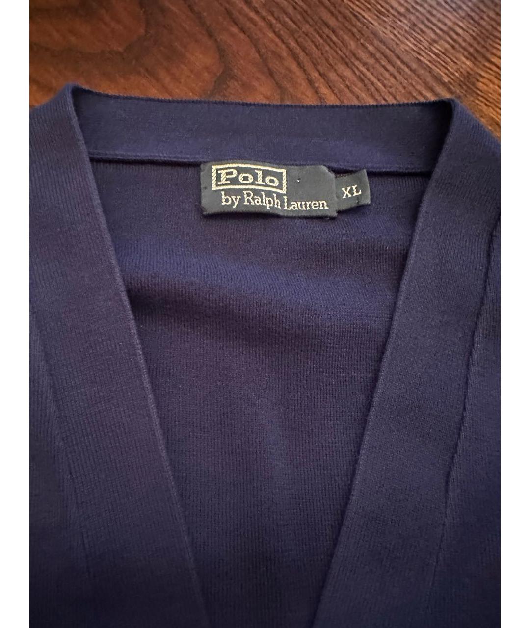 POLO RALPH LAUREN Синий хлопковый кардиган, фото 2
