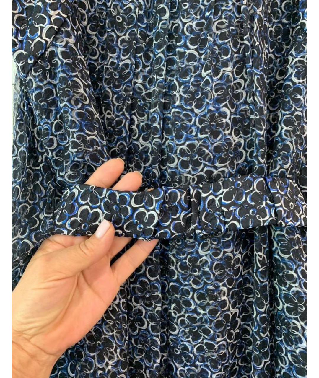 CHANEL Темно-синее шелковое коктейльное платье, фото 6