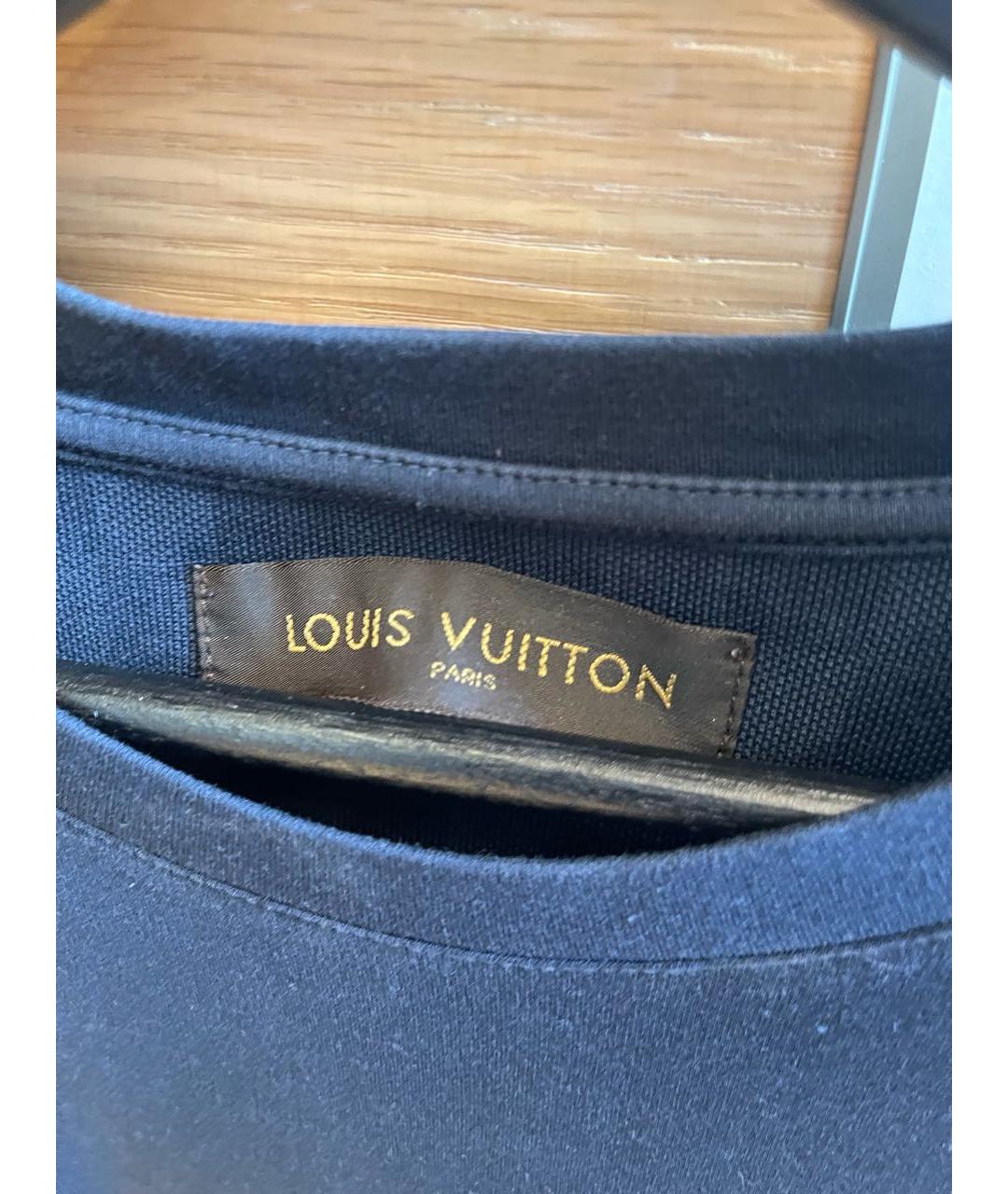 LOUIS VUITTON PRE-OWNED Темно-синяя хлопковая футболка, фото 3