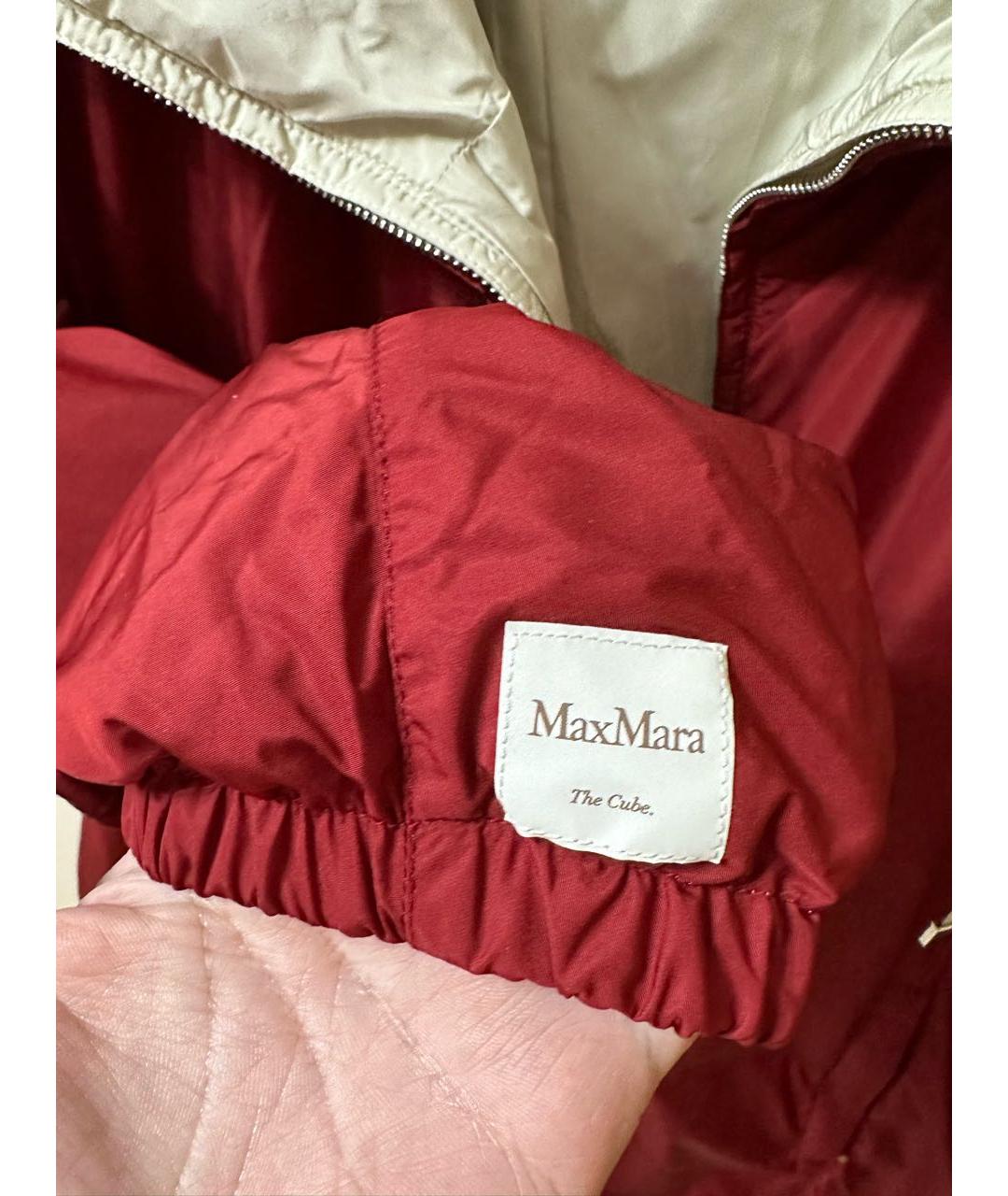 MAX MARA Бордовый полиэстеровый тренч/плащ, фото 4