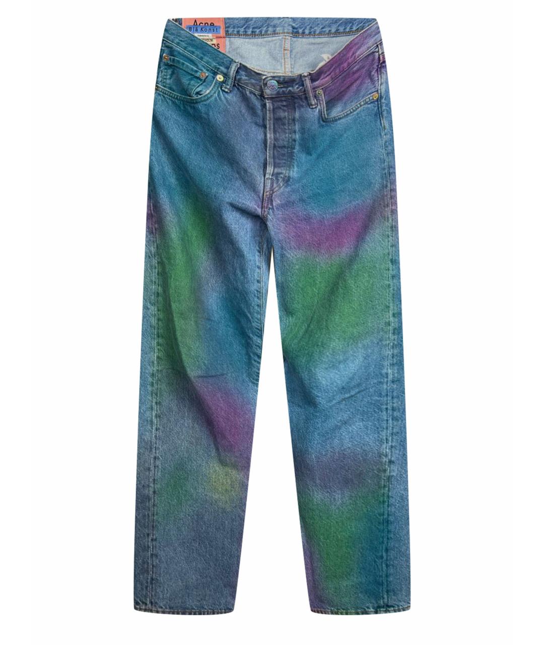ACNE STUDIOS Голубые хлопковые прямые джинсы, фото 1