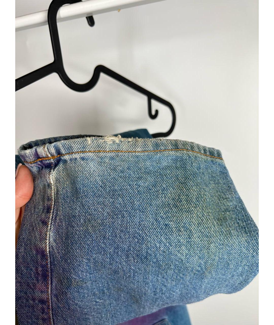 ACNE STUDIOS Голубые хлопковые прямые джинсы, фото 5