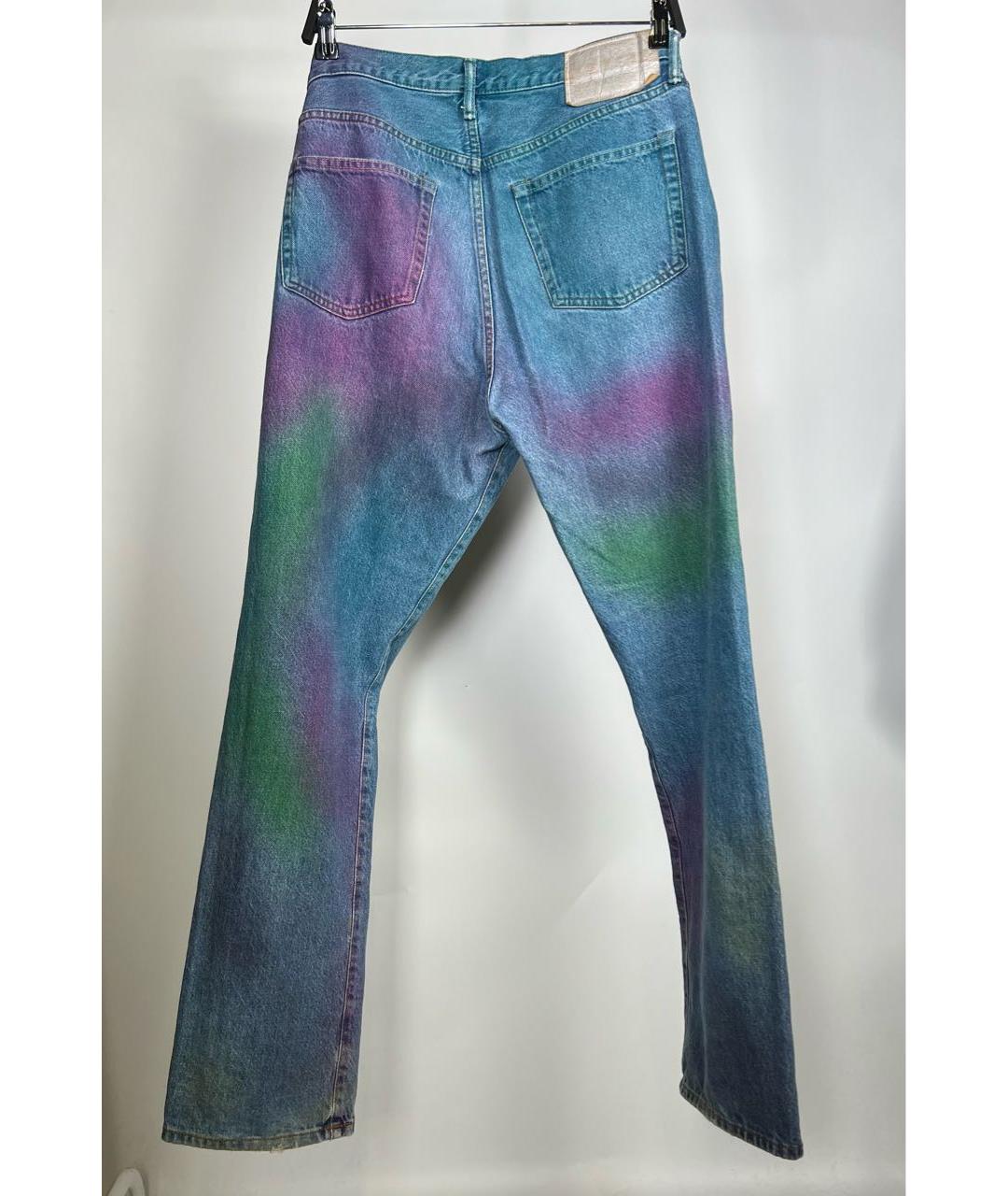 ACNE STUDIOS Голубые хлопковые прямые джинсы, фото 2