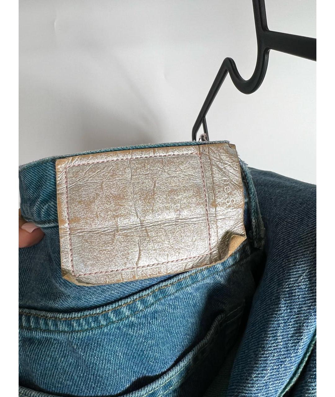 ACNE STUDIOS Голубые хлопковые прямые джинсы, фото 7