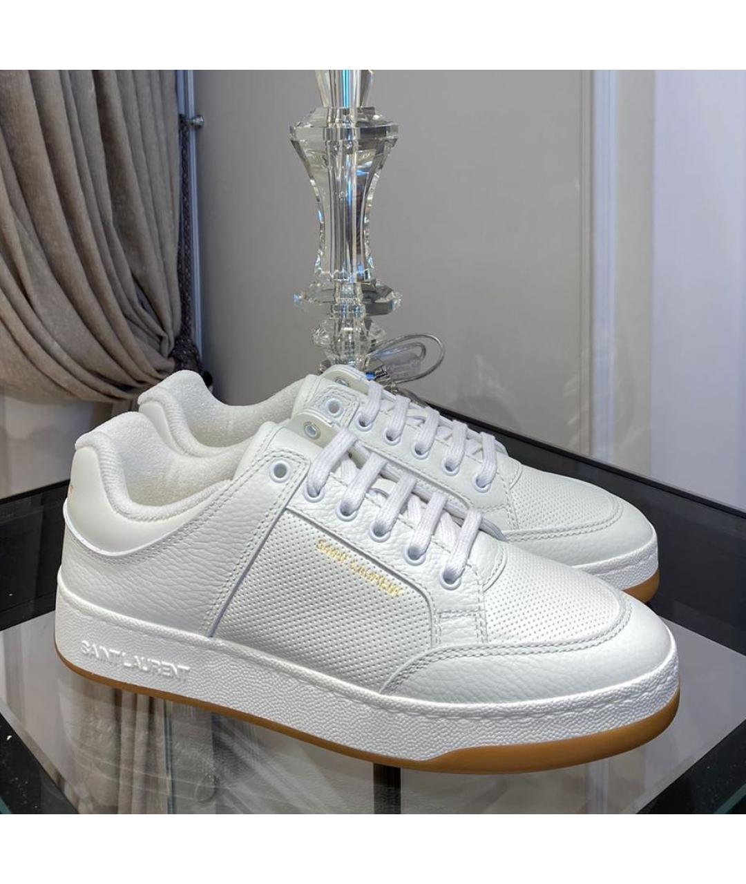 SAINT LAURENT Белые кожаные кеды, фото 3