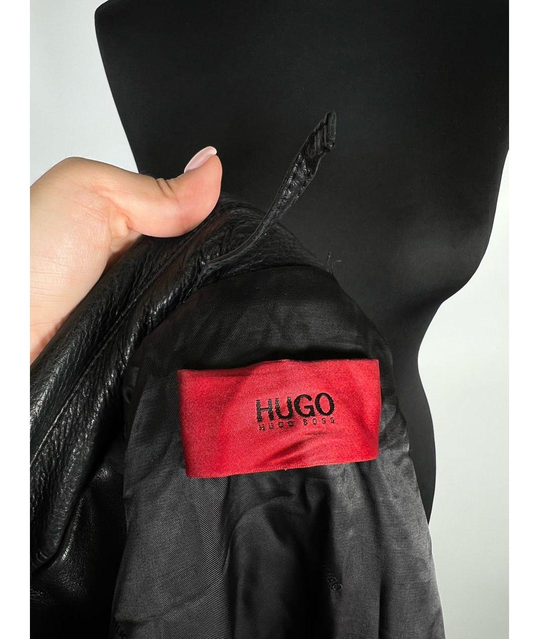 HUGO BOSS Черная кожаная куртка, фото 7