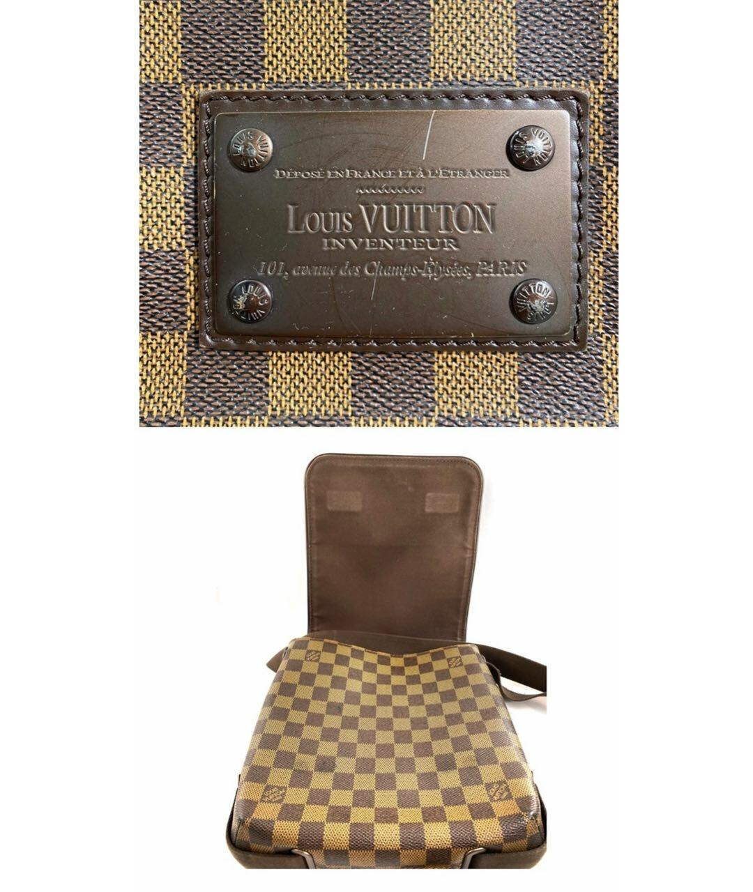 LOUIS VUITTON PRE-OWNED Коричневая кожаная сумка на плечо, фото 5