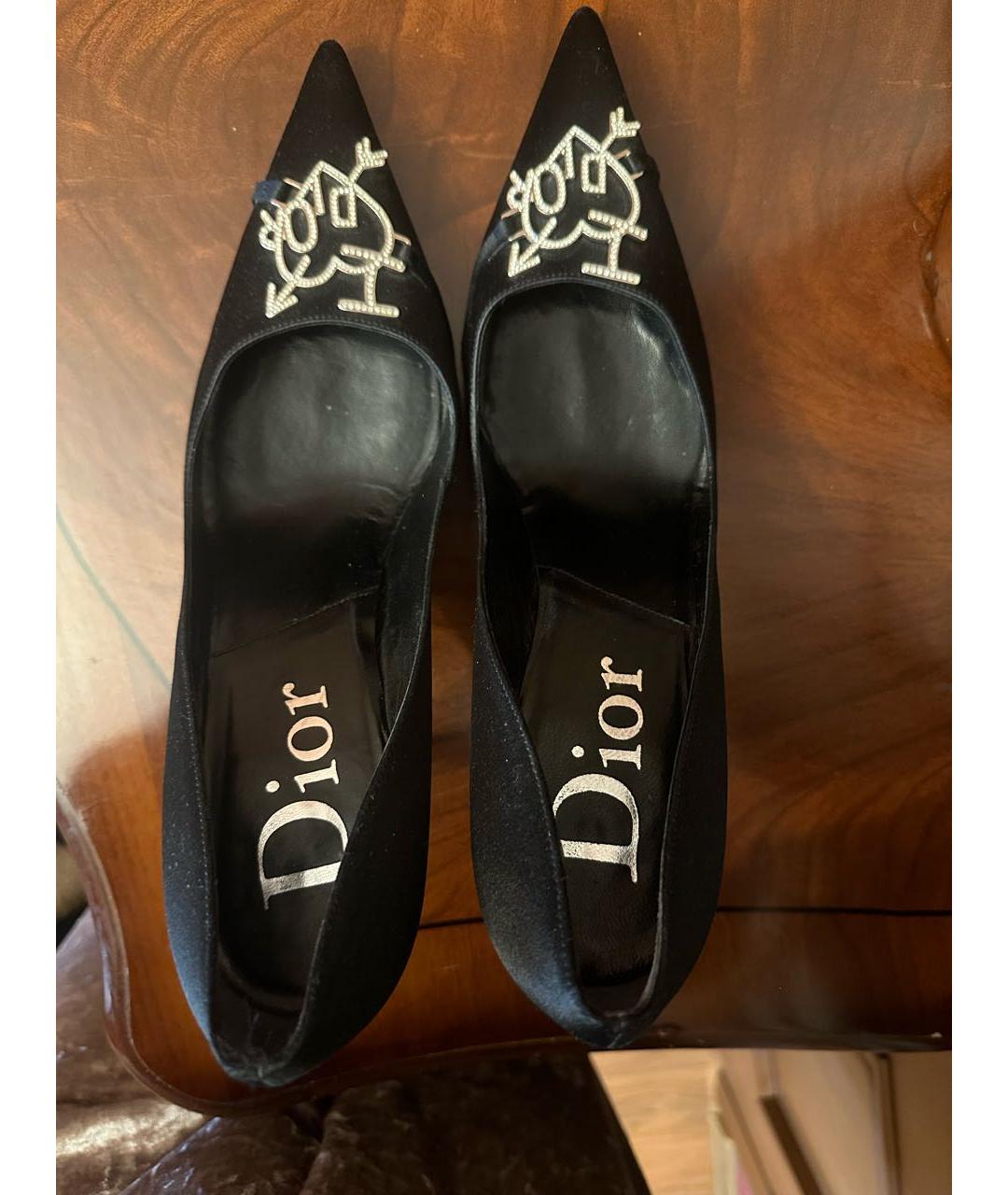 CHRISTIAN DIOR PRE-OWNED Черные текстильные туфли, фото 2