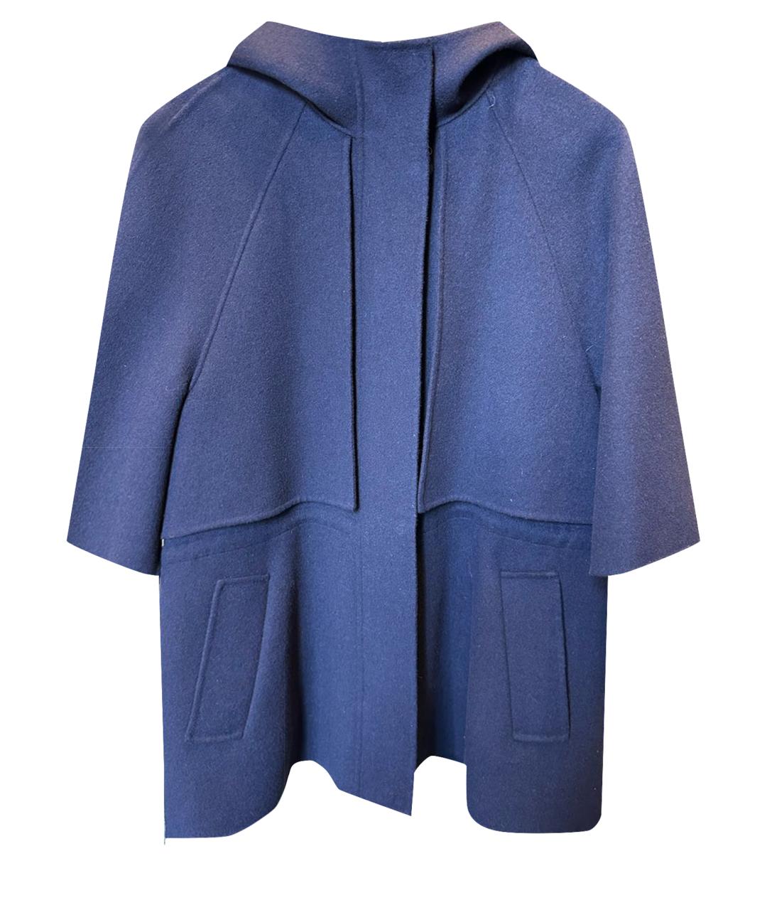 SPORTMAX Темно-синее шерстяное пальто, фото 1