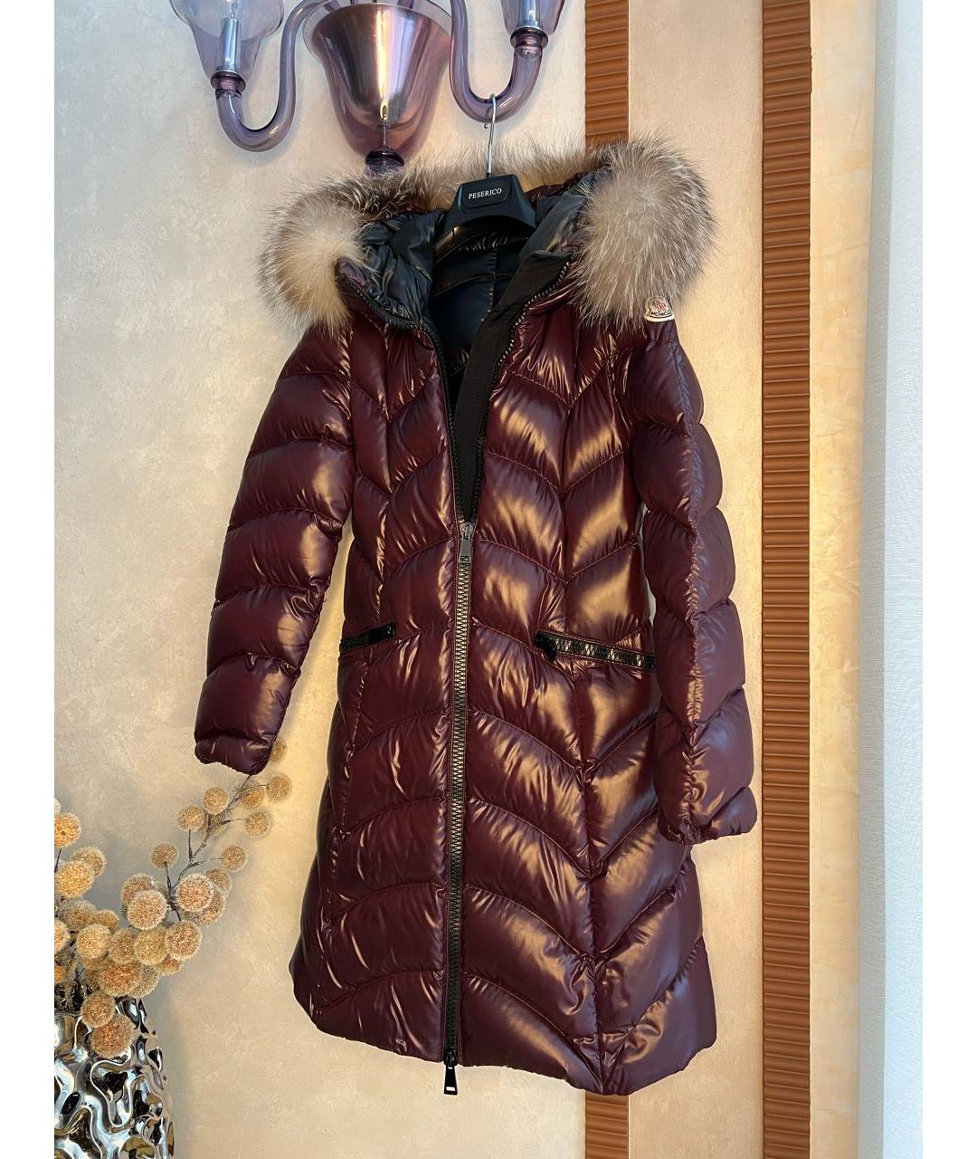 MONCLER Бордовый пуховик, фото 5