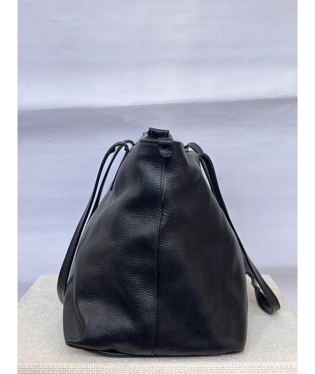 SALVATORE FERRAGAMO Черная кожаная сумка с короткими ручками, фото 3