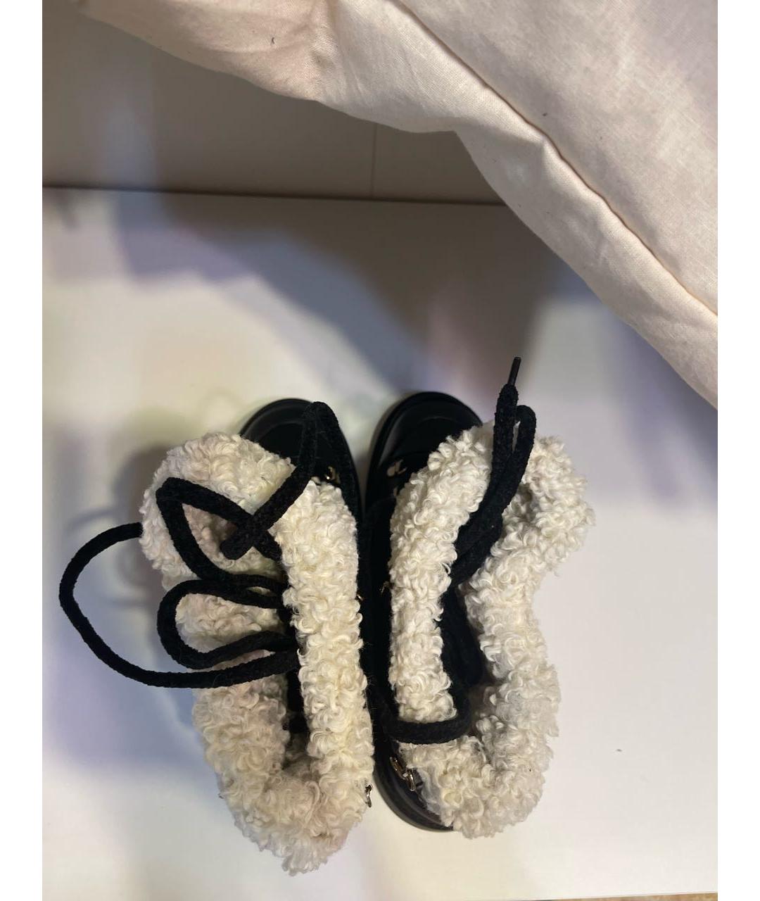CHANEL Черные кожаные ботинки, фото 3