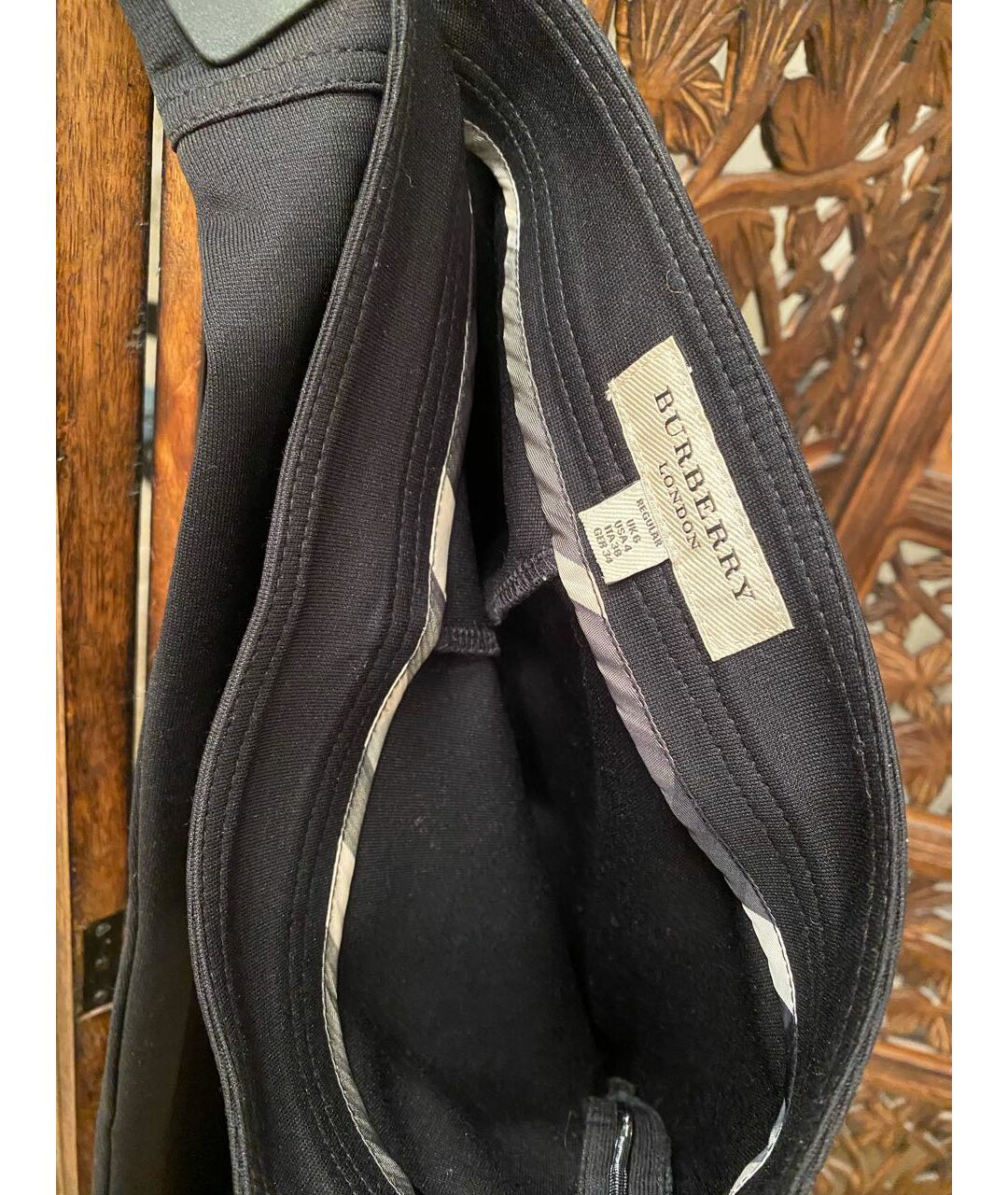 BURBERRY Черные вискозные брюки узкие, фото 3