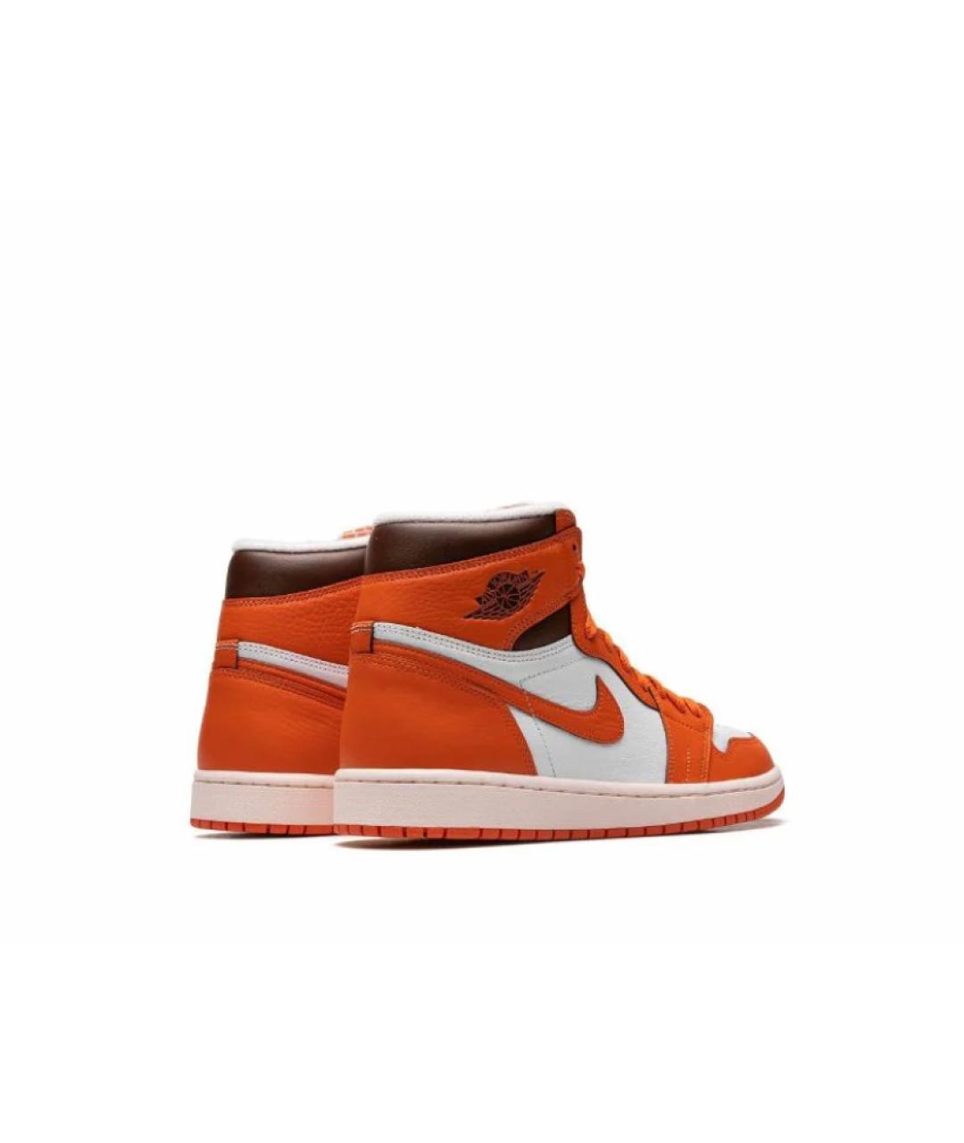 JORDAN Оранжевое кожаные кроссовки, фото 2