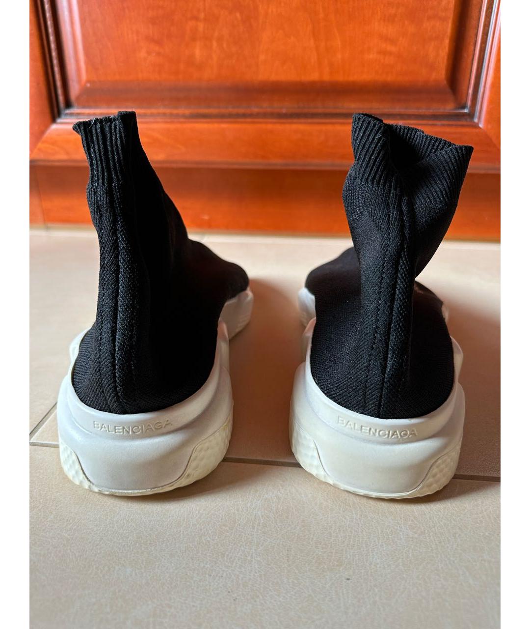 BALENCIAGA Черные текстильные высокие кроссовки / кеды, фото 3