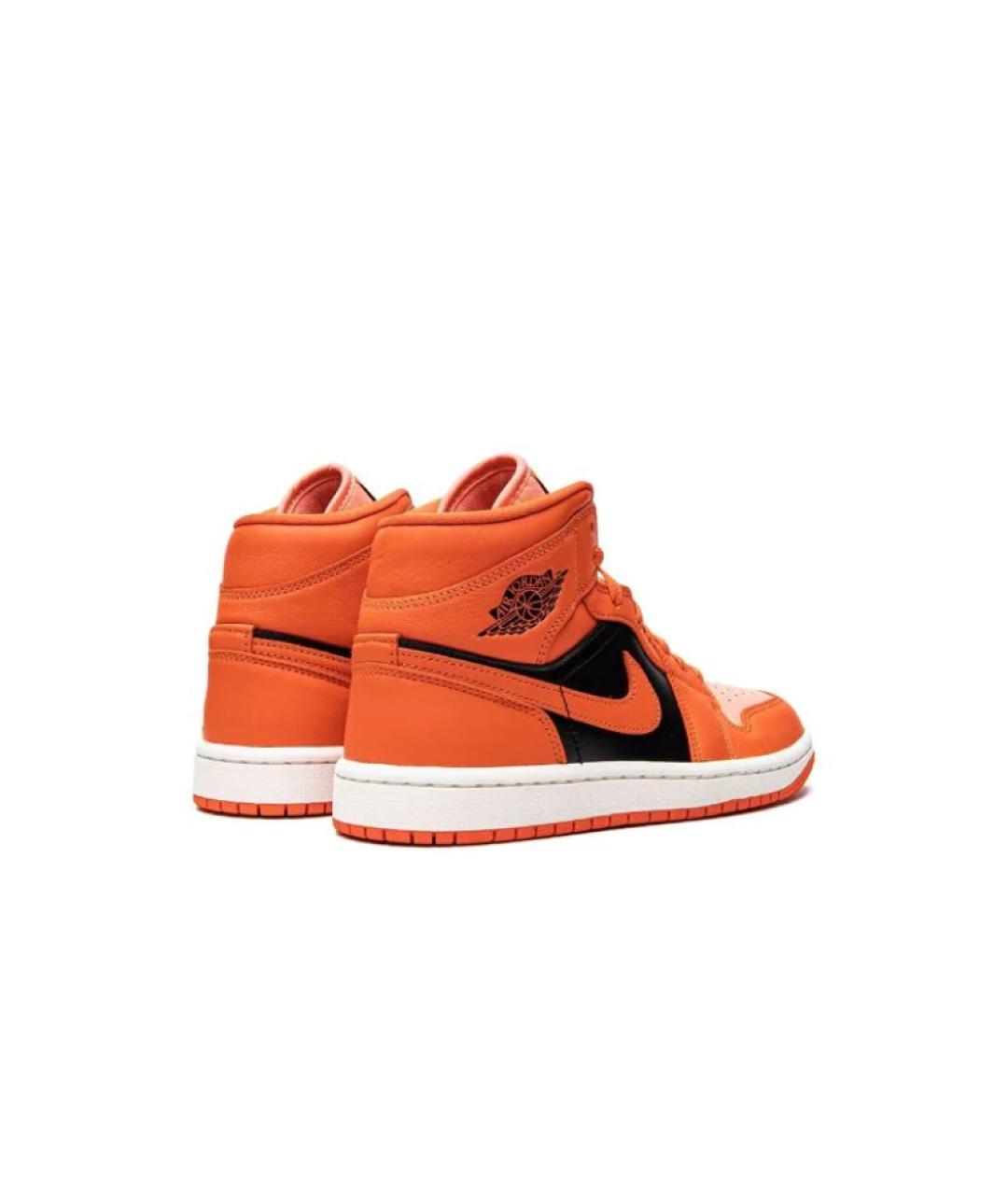 JORDAN Оранжевое кожаные кроссовки, фото 3