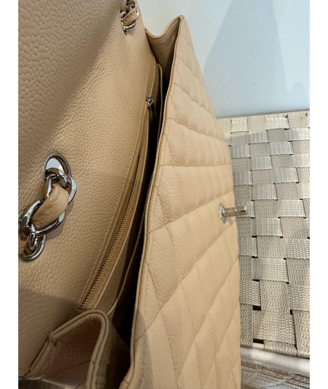 CHANEL Бежевая кожаная сумка через плечо, фото 8