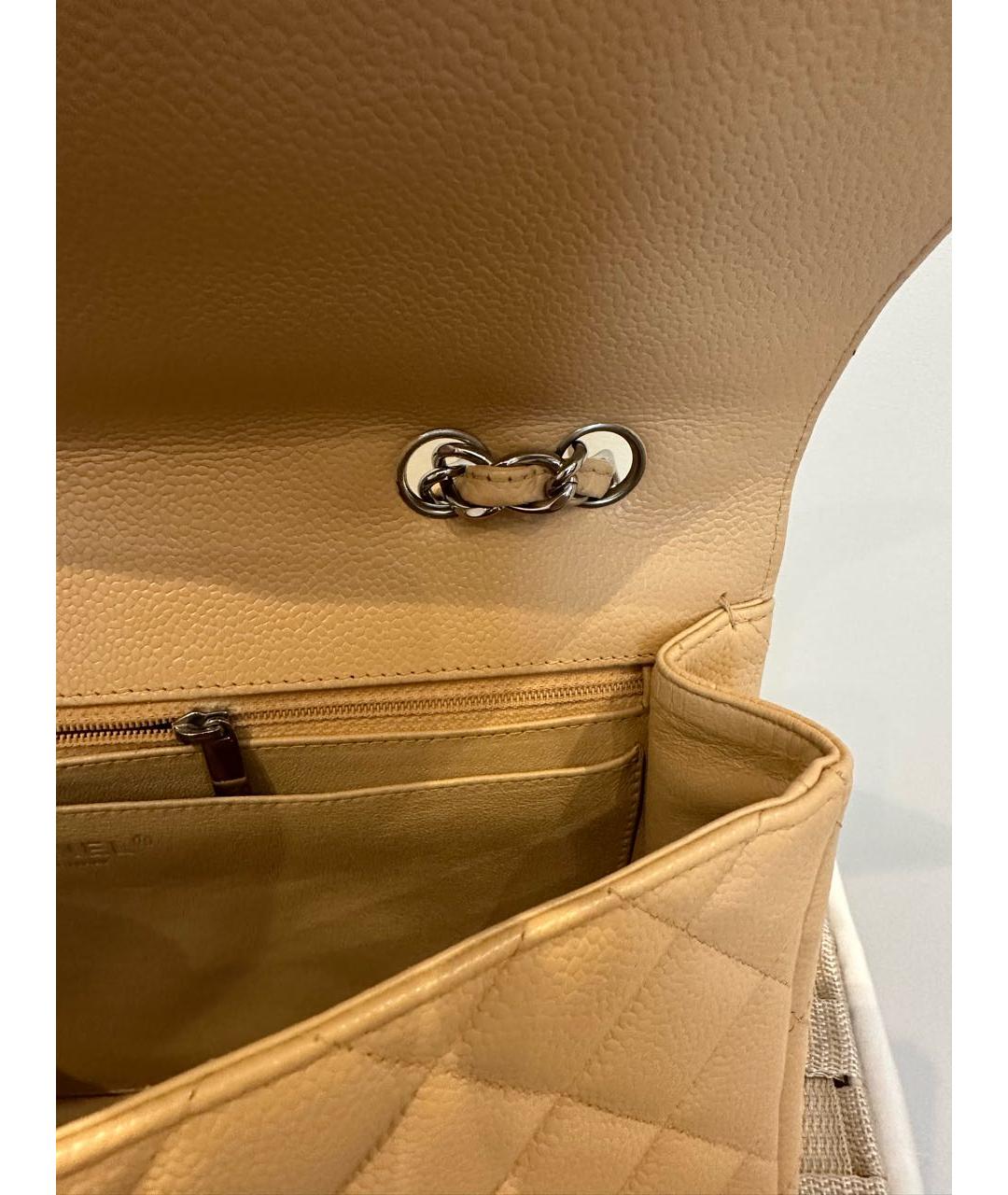CHANEL Бежевая кожаная сумка через плечо, фото 7