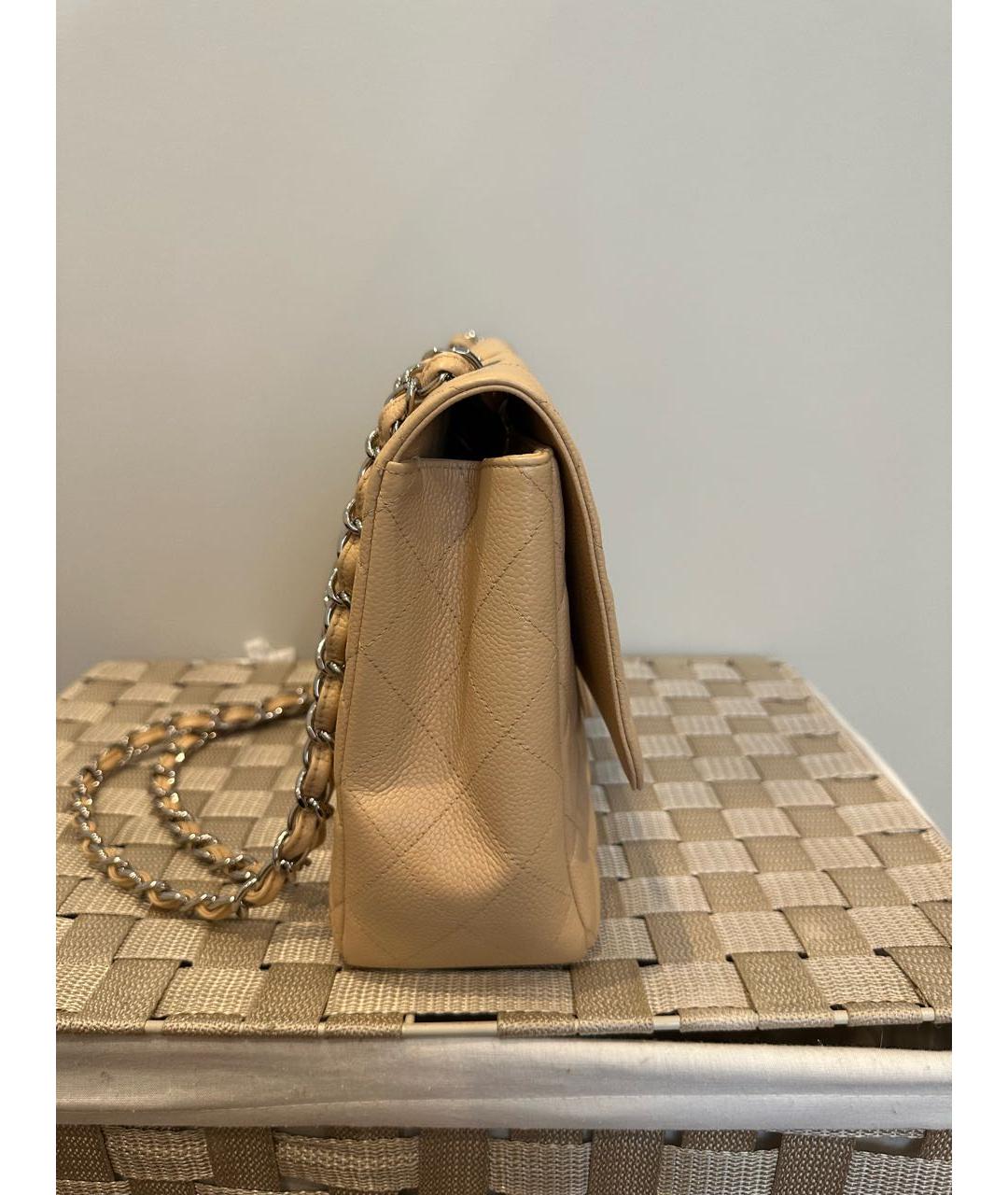 CHANEL Бежевая кожаная сумка через плечо, фото 2