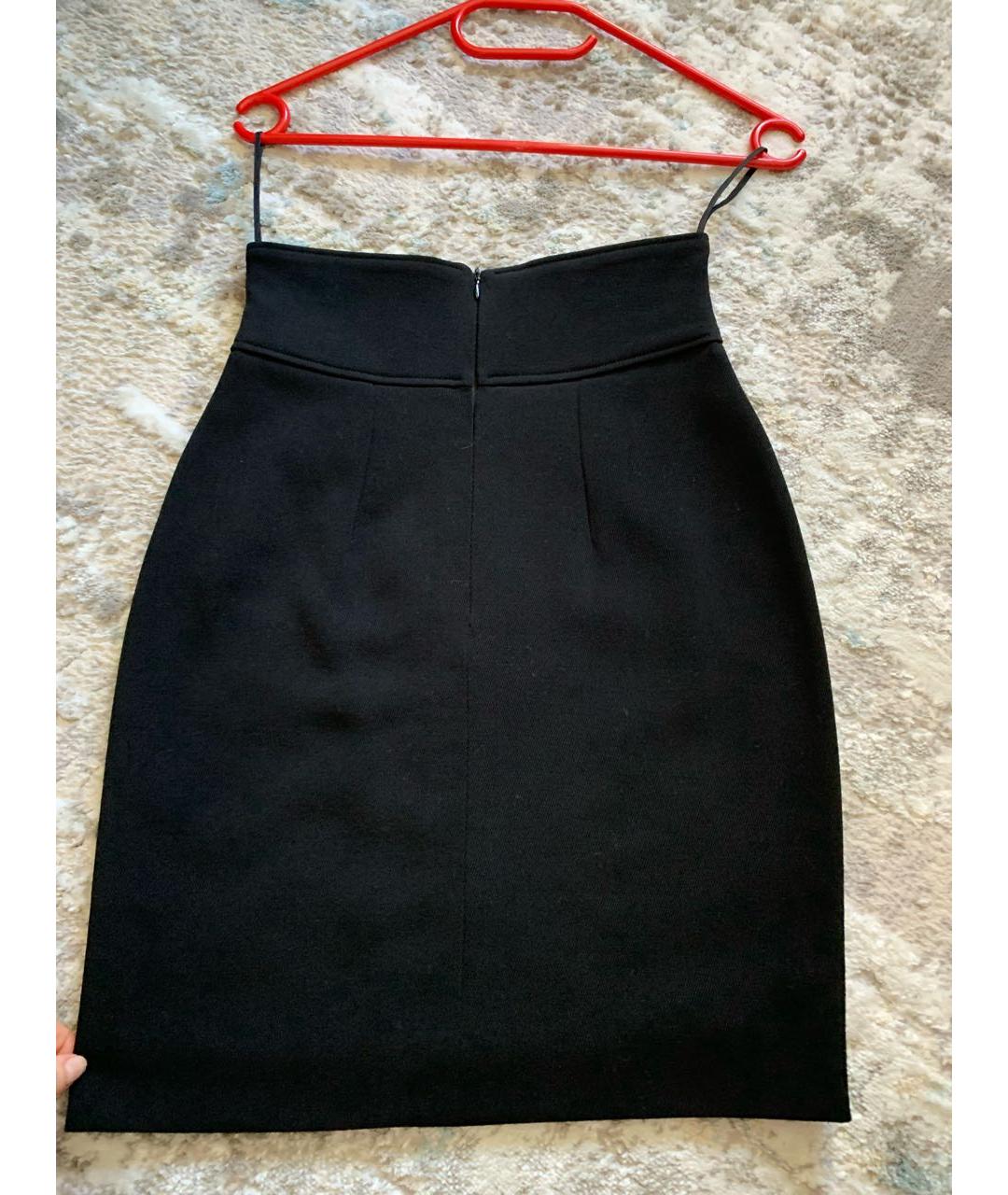 SAINT LAURENT Черная шерстяная юбка мини, фото 3