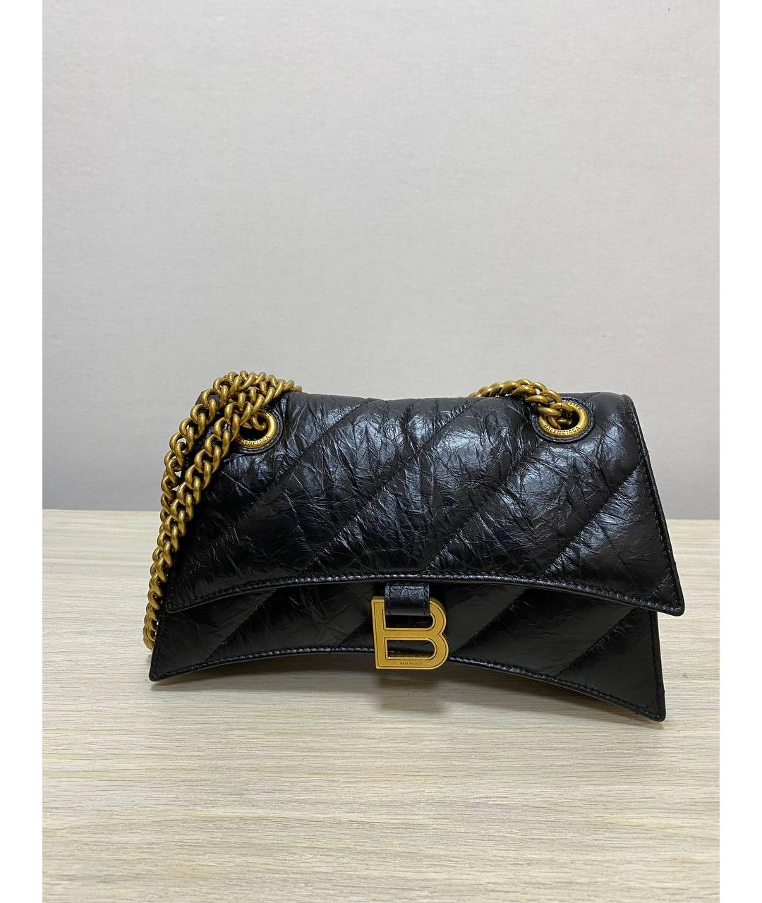 BALENCIAGA Черная кожаная сумка через плечо, фото 2