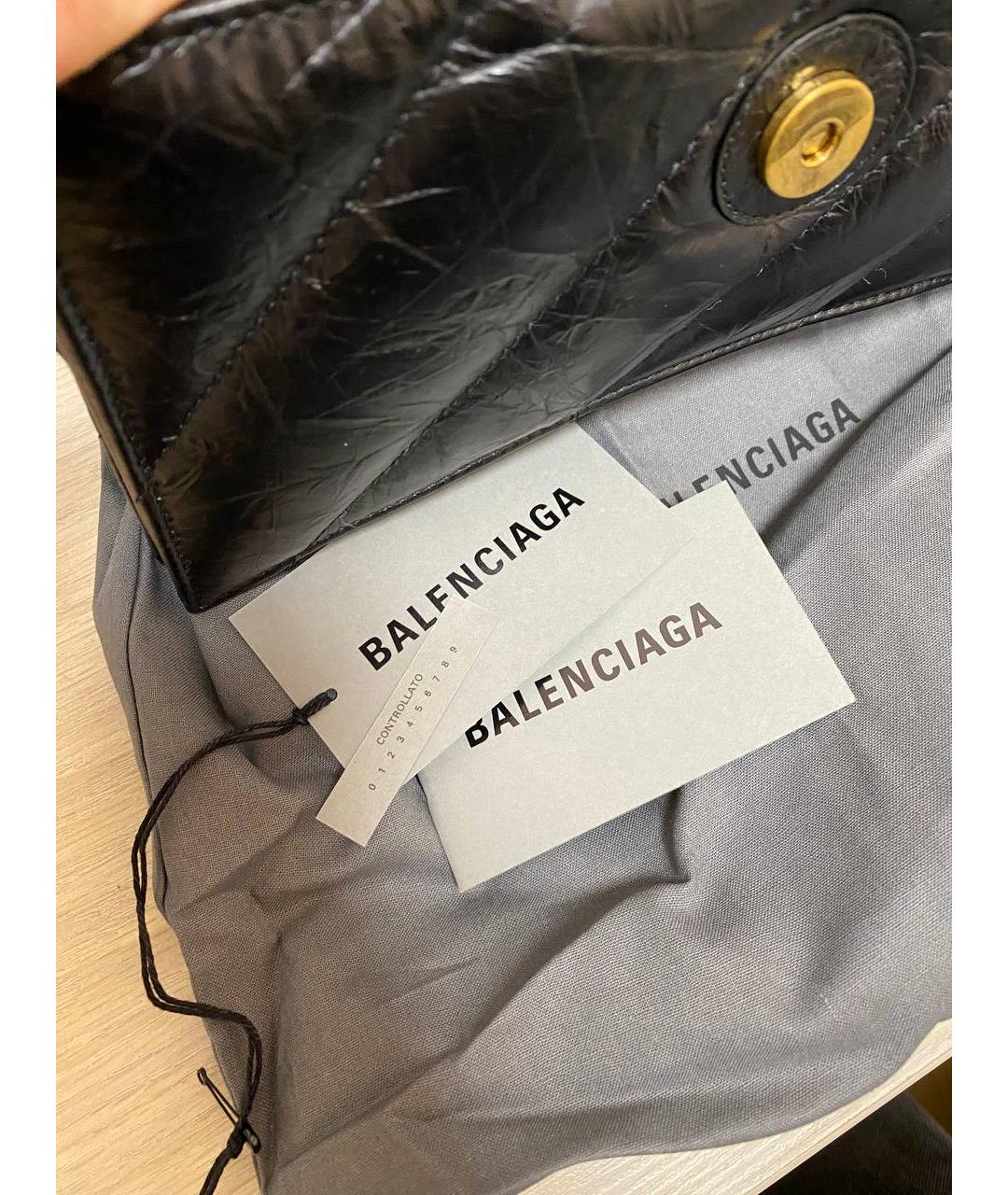 BALENCIAGA Черная кожаная сумка через плечо, фото 5