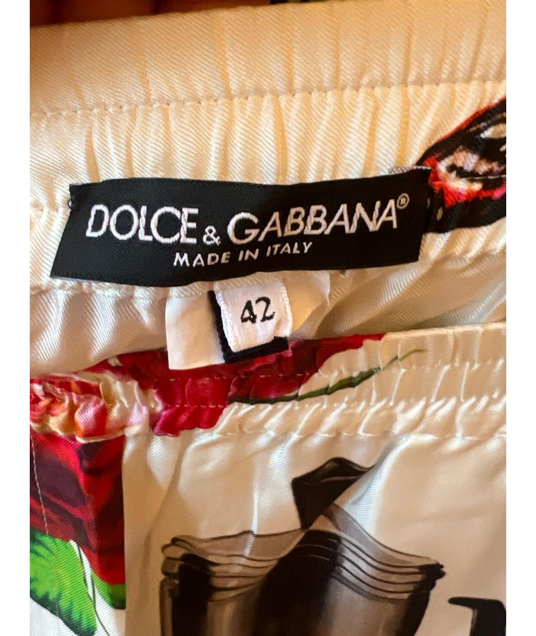 DOLCE&GABBANA Белые брюки широкие, фото 3