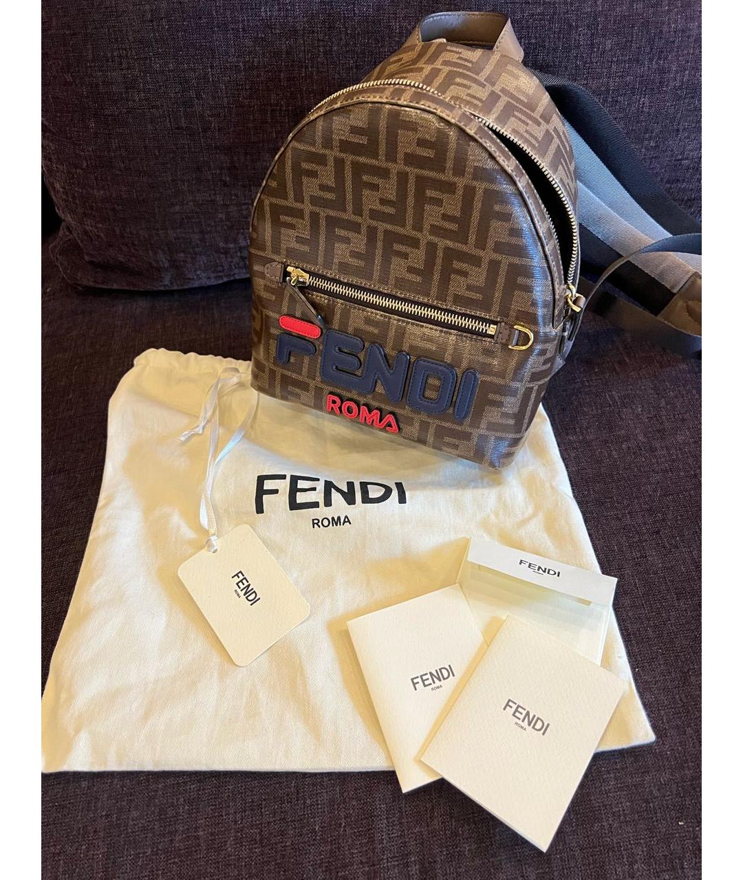 FENDI Коричневый рюкзак, фото 2