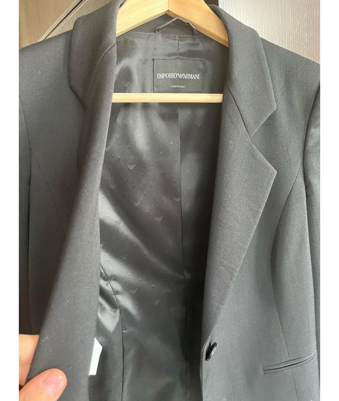 EMPORIO ARMANI Черный шерстяной жакет/пиджак, фото 4