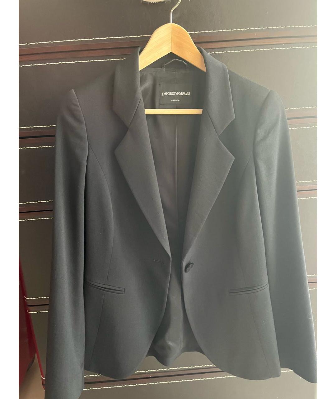 EMPORIO ARMANI Черный шерстяной жакет/пиджак, фото 7