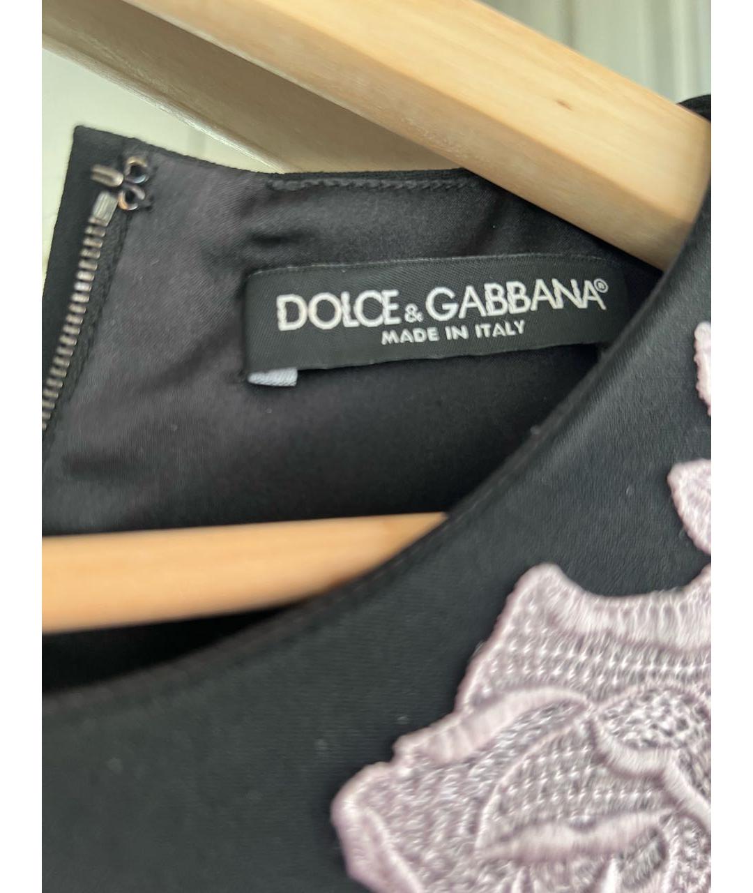 DOLCE&GABBANA Черное вискозное коктейльное платье, фото 3