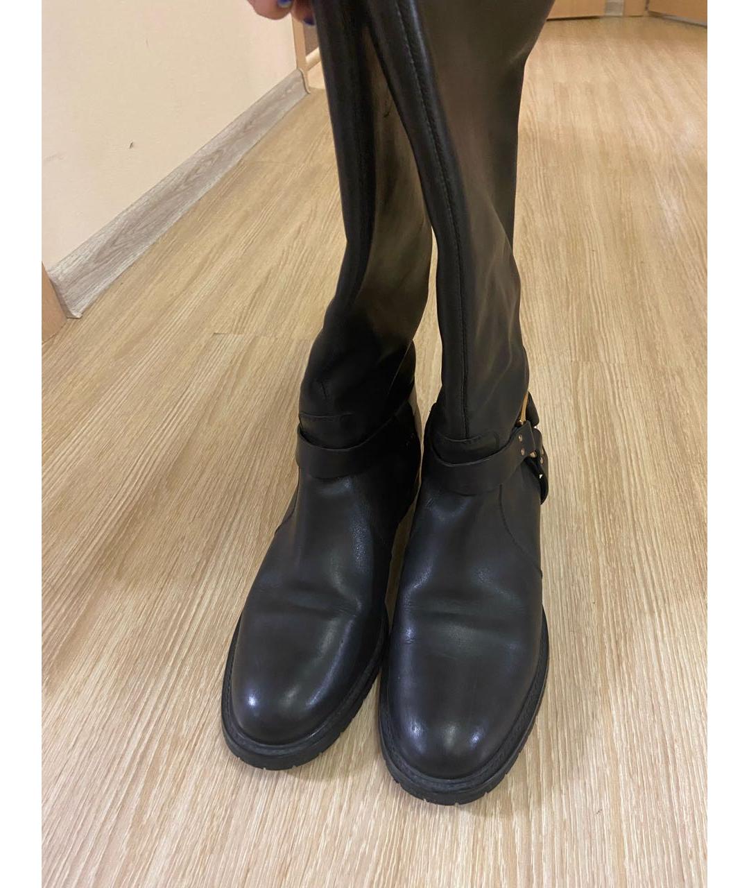 FERRAGAMO Черные кожаные сапоги, фото 3