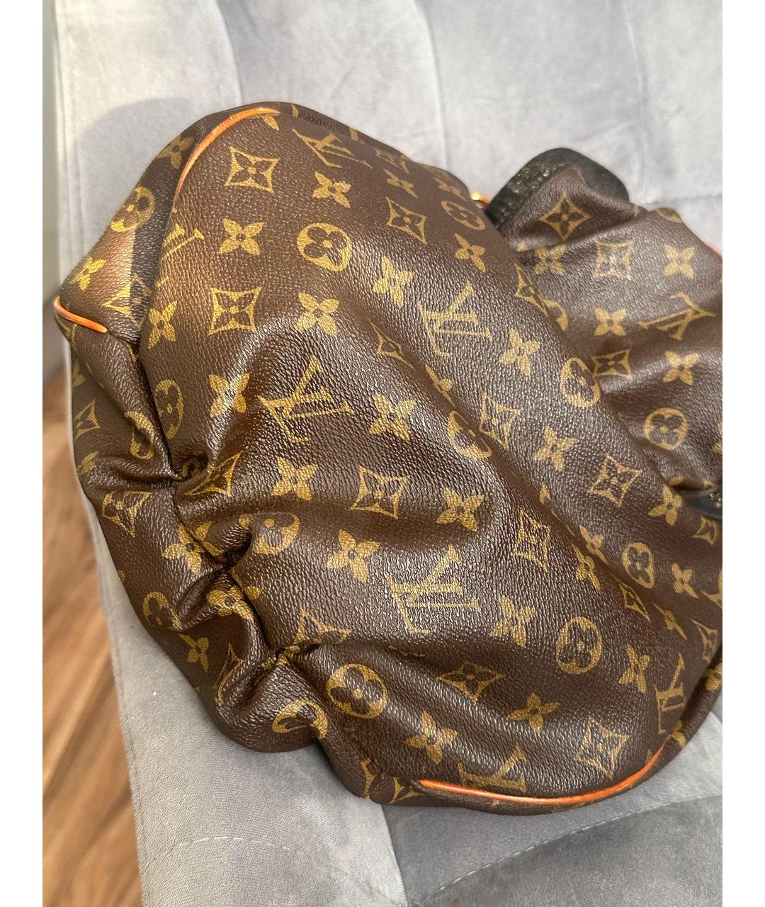 LOUIS VUITTON Коричневая кожаная сумка с короткими ручками, фото 3