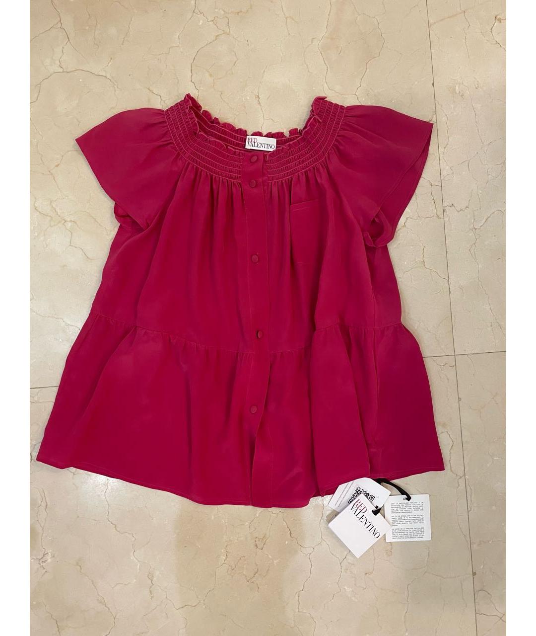 RED VALENTINO Розовая шифоновая блузы, фото 4