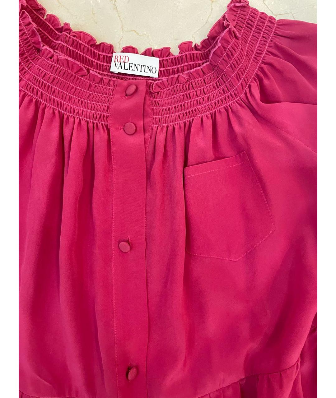 RED VALENTINO Розовая шифоновая блузы, фото 3
