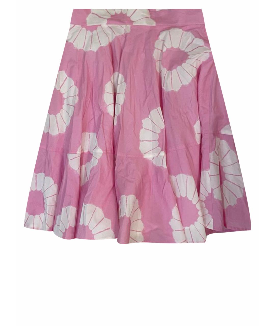 BLUMARINE Розовая хлопковая юбка миди, фото 1