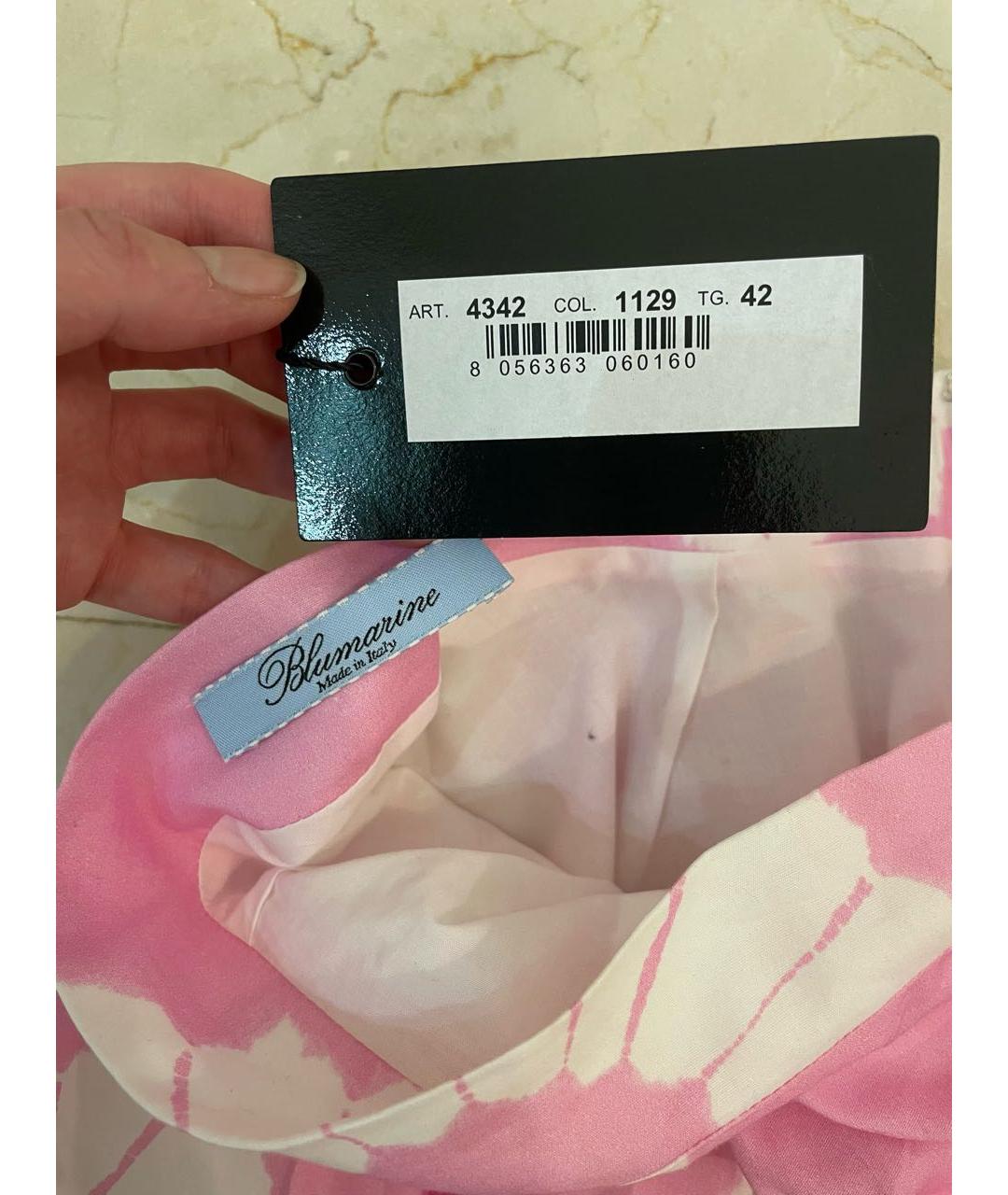 BLUMARINE Розовая хлопковая юбка миди, фото 3