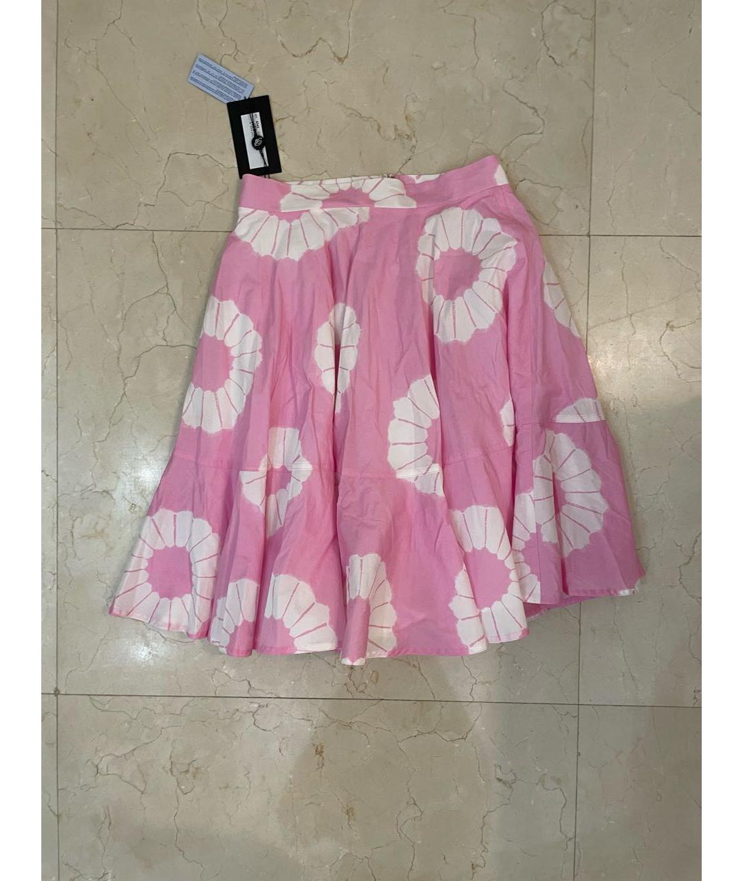 BLUMARINE Розовая хлопковая юбка миди, фото 4