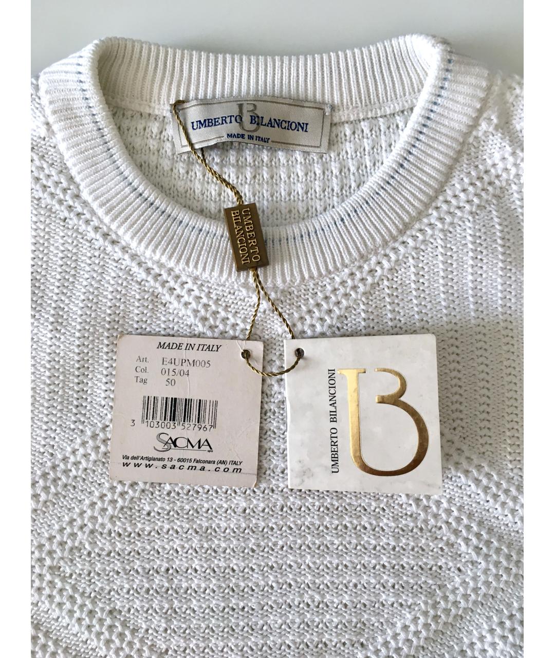 BILANCIONI Белый хлопковый джемпер / свитер, фото 7