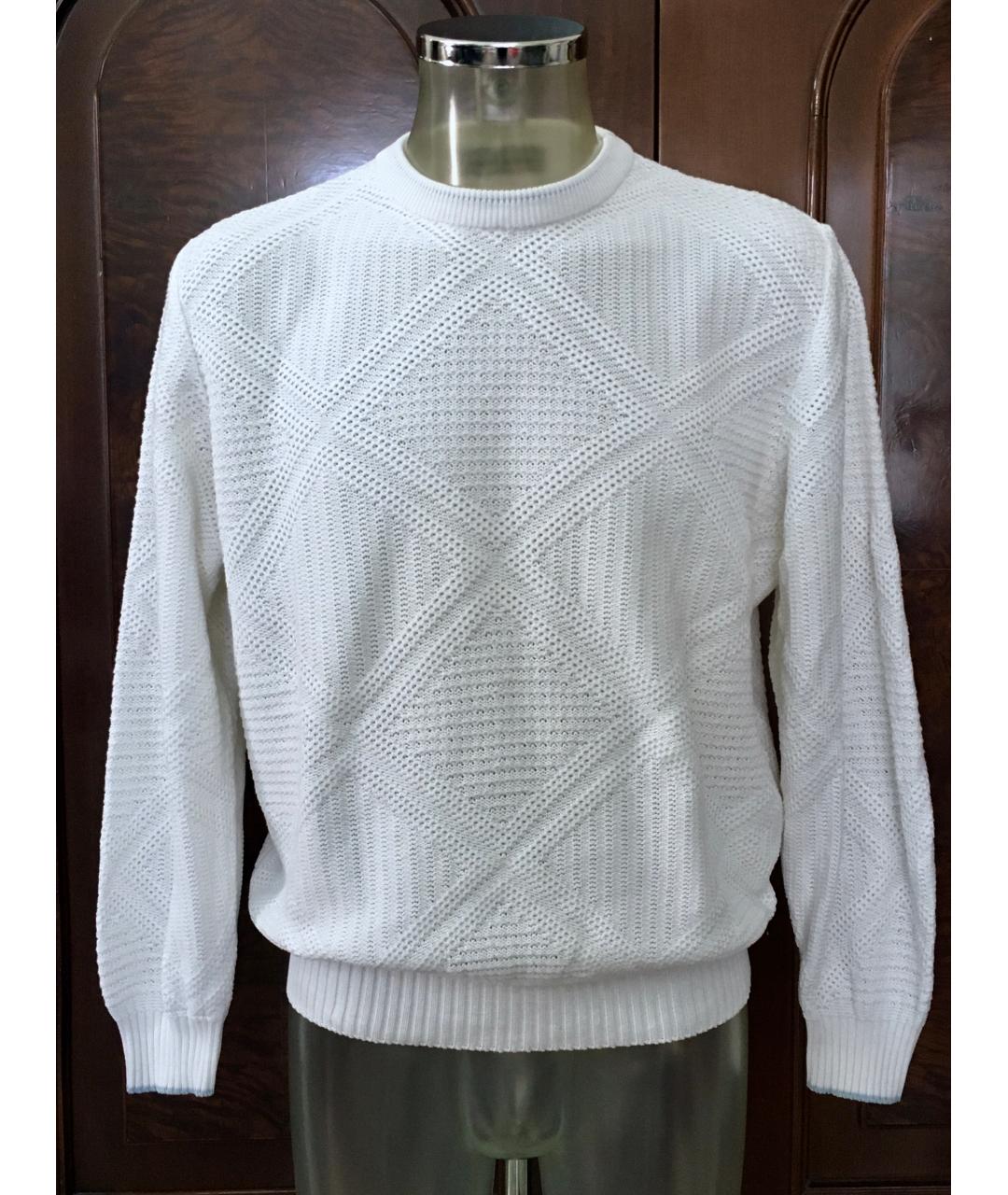 BILANCIONI Белый хлопковый джемпер / свитер, фото 9