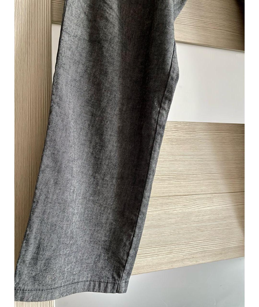 TRANSIT Серебряные льняные повседневные брюки, фото 4